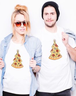 pizza-karácsonyfa---karácsonyi-páros-póló